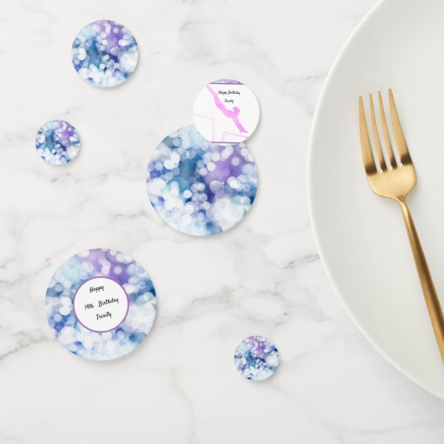 Confeti Gimnasia Birthday Uneven Barras Watercolor (Grupo)