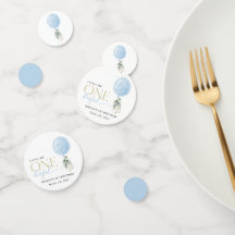 Globo azul, eucalipto, vegetación, primer cumpleañ