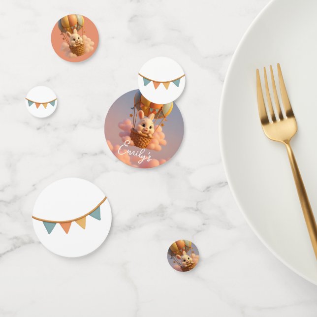 Confeti Globo de aire caliente conejo festivo - Bungalows  (Grupo)