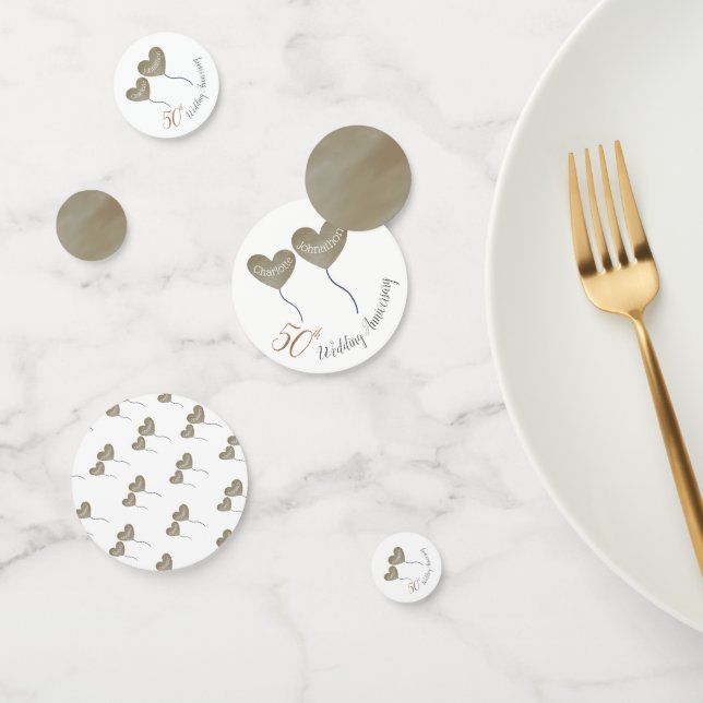 Confeti Globo del 50° Aniversario del Boda de Oro (Grupo)