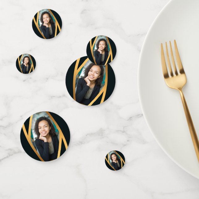 Confeti Golden Elegance Class Of Photo Graduation (Grupo)