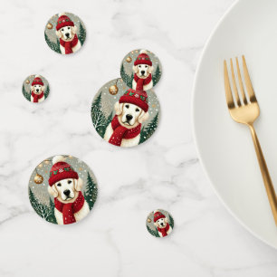 Confeti Golden Retriever in Festive Sweater - Cozy Christm