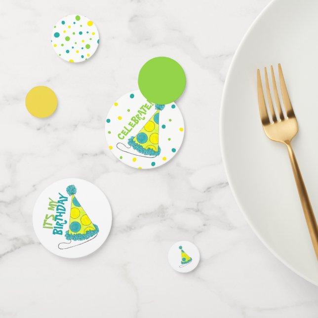 Confeti Gorras del Fiesta Polka Dot Feliz Cumpleaños (Grupo)