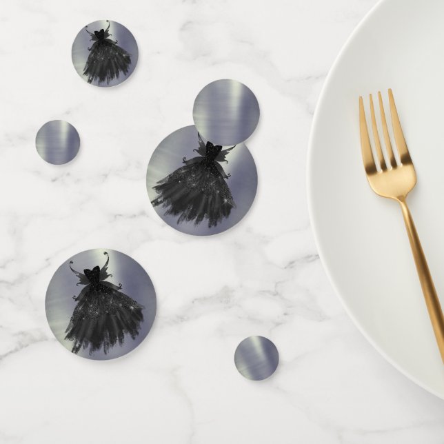 Confeti Gothic Fairy Black Gown | Vampy Gótico Glam Sheen (Grupo)