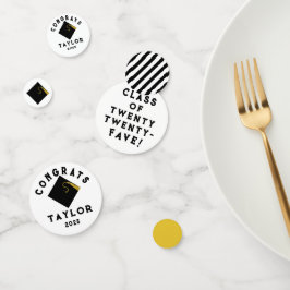 Confeti Graduación 2025 Negro y Oro