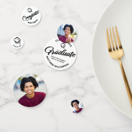 Confeti Graduación blanca 3 foto negrita negrita guión neg