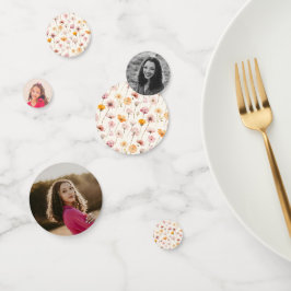 Confeti Graduación de Flores Silvestres Boho Floral Waterc