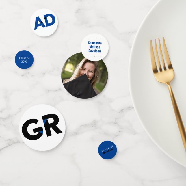 Confeti Graduación de las letras de corte de ángulo azul g (Grupo)