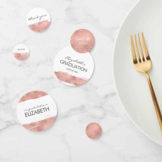 Confeti Graduación de pincel de oro Rosa (Grupo)