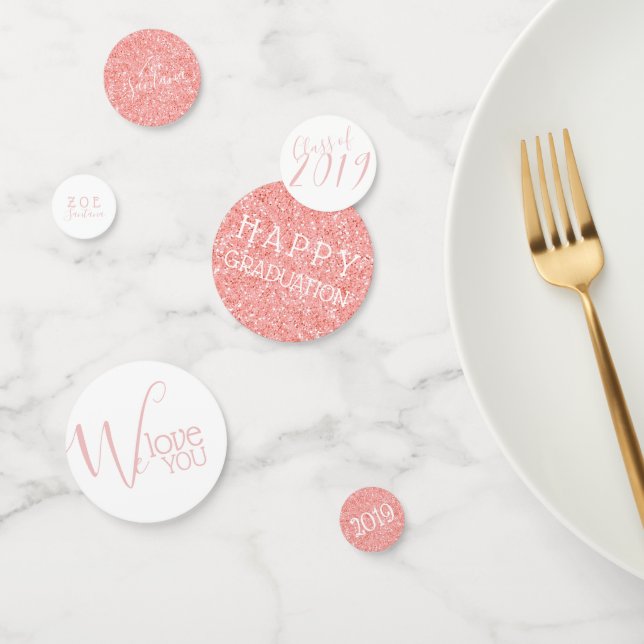 Confeti Graduación de Rosa Purpurina de oro/Ocasión especi (Grupo)