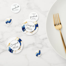 Confeti Graduación elegante de oro amarillo azul real