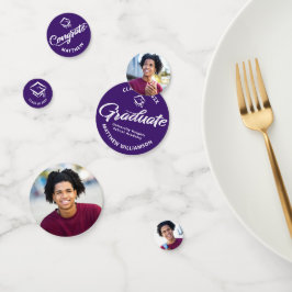 Confeti Graduación púrpura 3 foto negrita Título de guión