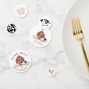 Confeti Granja de animales Barnyard White Birthday Confett