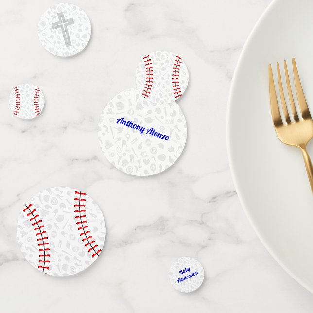 Confeti Gray Cross Baseball Baby Dedication Party  (Subido por el creador)