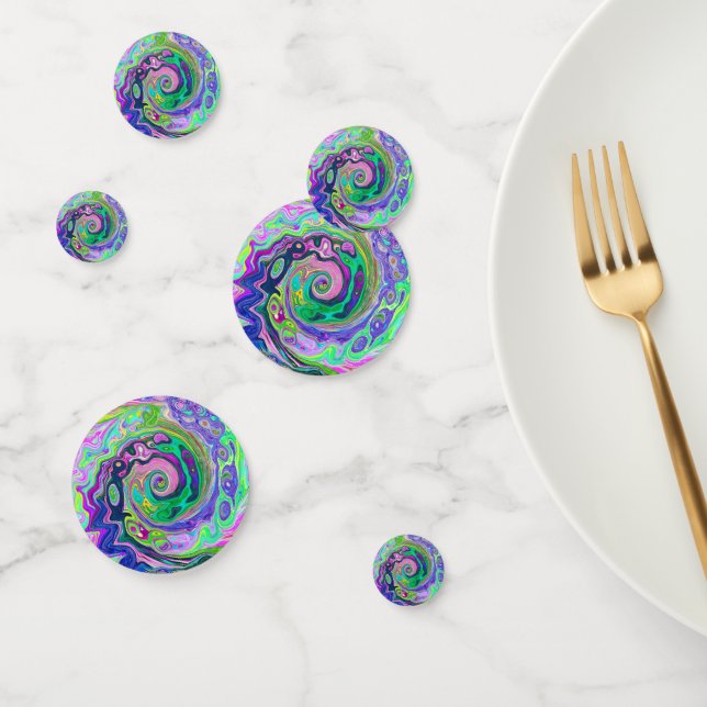 Confeti Groovy Resumen de Aqua y Navy Lava Swirl (Grupo)