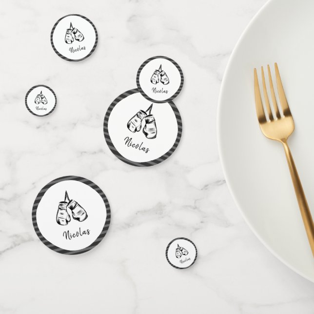 Confeti Guantes de boxeo dibujados Diseño a rayas Personal (Grupo)