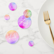 Guión de color Arcoiris Pastel 18 Nombre de cumple