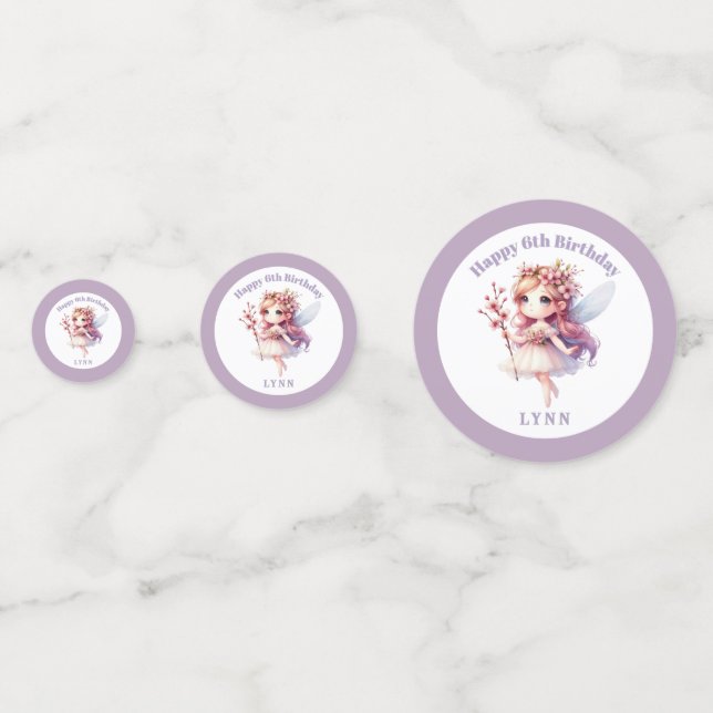 Confeti Hada Floral Caprichosa Personalizada (Reversos)