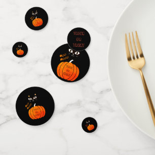 Confeti Halloween de calabaza negra para gato Naranja o tr