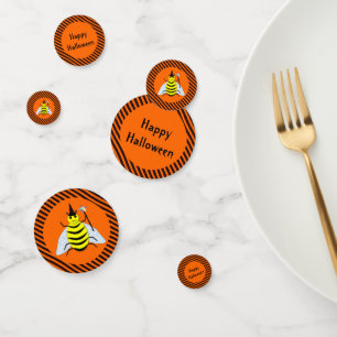 Confeti Halloween Magic Bee Witch Naranja y Black Stripes