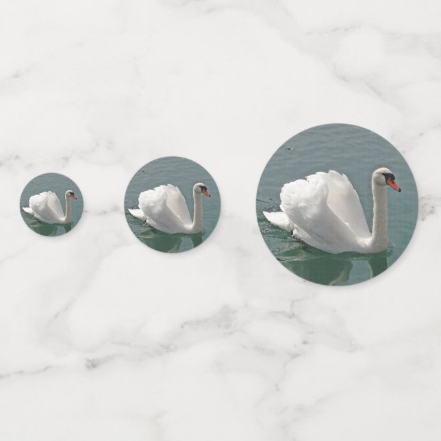 Confeti Hermoso cisne blanco (Anversos)