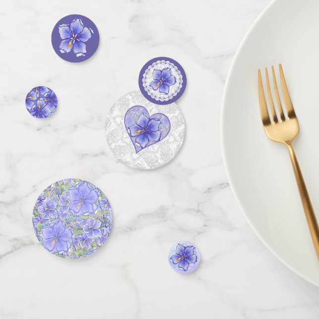 Confeti Hibiscus & lace BLUE (Grupo)