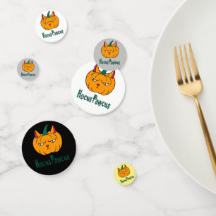 Confeti Hocucus pawcus Halloween calabaza ginger cat magia