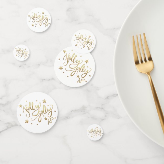 Confeti Holly Jolly AF | Guión de Relieve metalizado de Fa (Grupo)