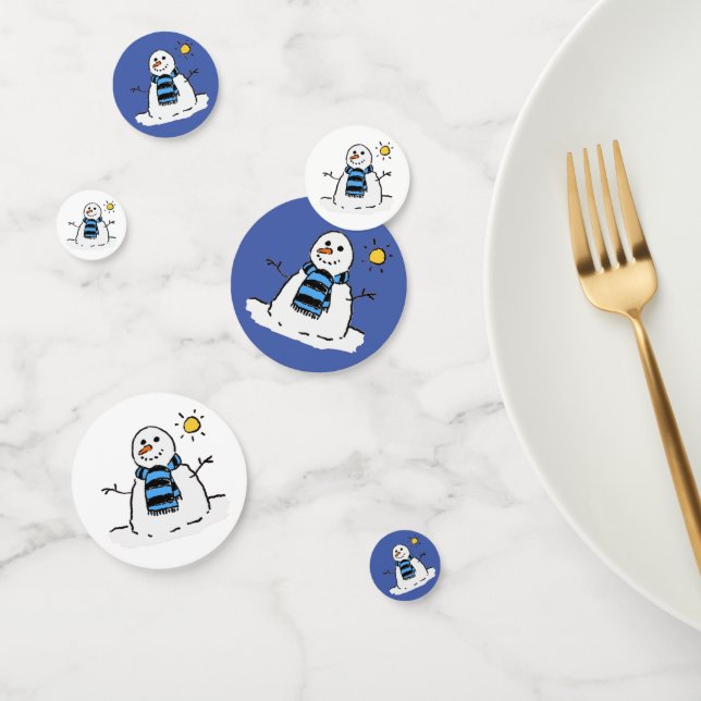 Confeti Hombre de nieve en un soleado día de invierno (Grupo)