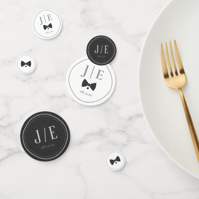 Confeti ID1090 del Boda de corbata negro a medida (Grupo)