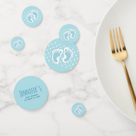 Confeti Ilustracion de pies de niño pequeño azul lindo