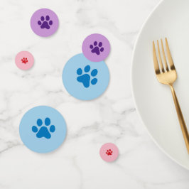 Confeti Impresión de hojas de papel azul, púrpura y roja