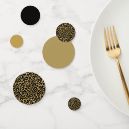 Confeti Impresión de leopardo de oro para animales negros