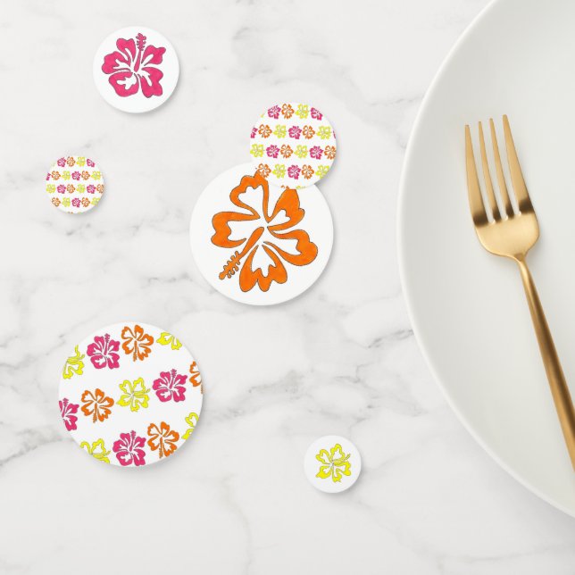 Confeti Impresión floral tropical hawaiana hibiscus floral (Grupo)