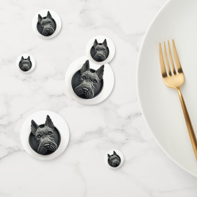 Confeti Inspiración de Perro Terrier Escocés 3D (Grupo)