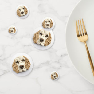 Confeti Inspirado en 3D de Cocker Spaniel Dog