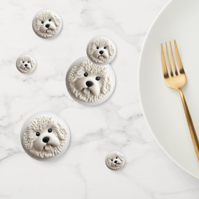 Confeti Inspirado en 3D, el perro de Bichon Frise (Grupo)