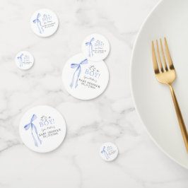 Confeti Invitación a Baby Shower de Blue Bow, Boy Baby Sho