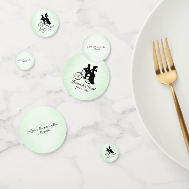 Confeti Invitación de boda tema bicicleta menta (Grupo)
