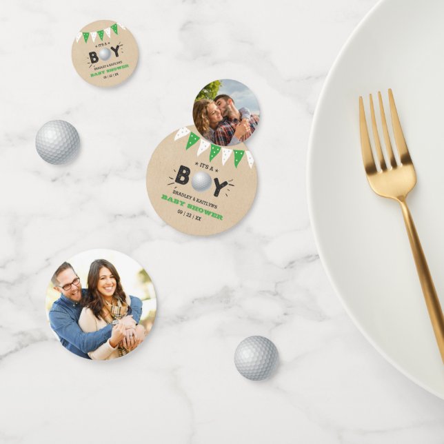 Confeti It's a Boy! Foto de Baby Shower con temas de golf (Grupo)