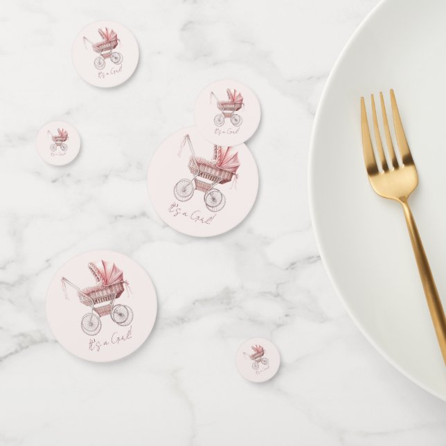 Confeti It's a Girl! Bebé rosa con ducha (Grupo)