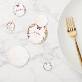 Confeti Jardín floral Baby Shower de mariposa rosa