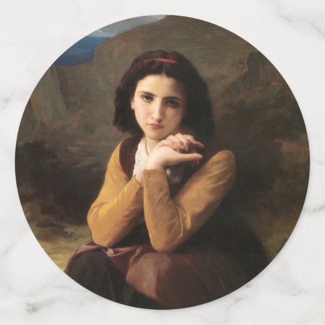 Confeti Joven muchacha de Bouguereau (Reverso grande)
