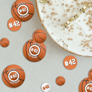 Confeti Jugador de Baloncesto Número Deporte Feliz Cumplea