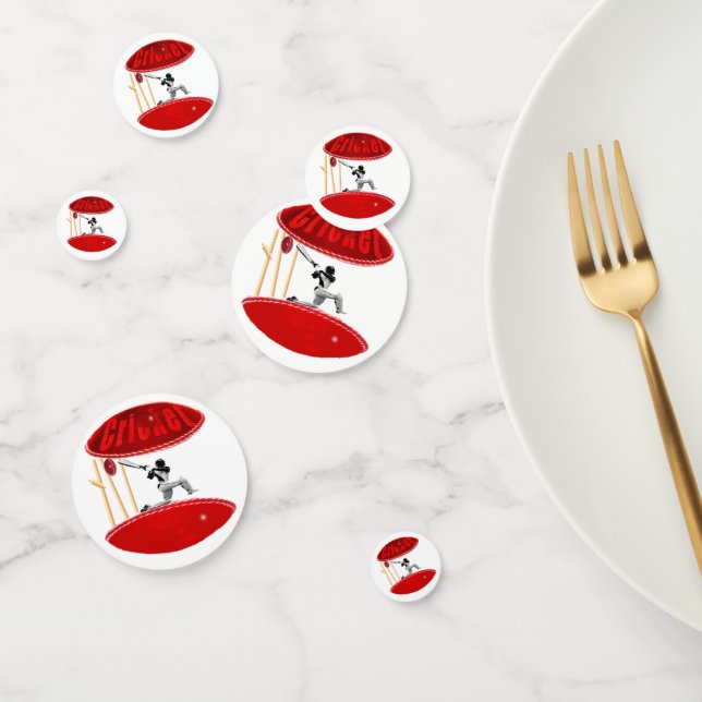 Confeti Jugador De Cricket En La Bola, (Grupo)