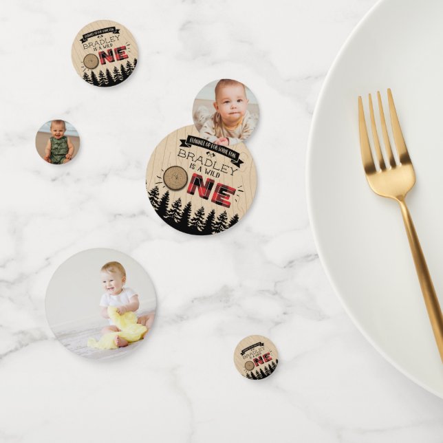 Confeti Jugadores de Lumberjack Rustico Forestal Primer Cu (Grupo)