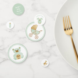 Confeti Juguetes de transporte retro Botella Mint Gold Bab