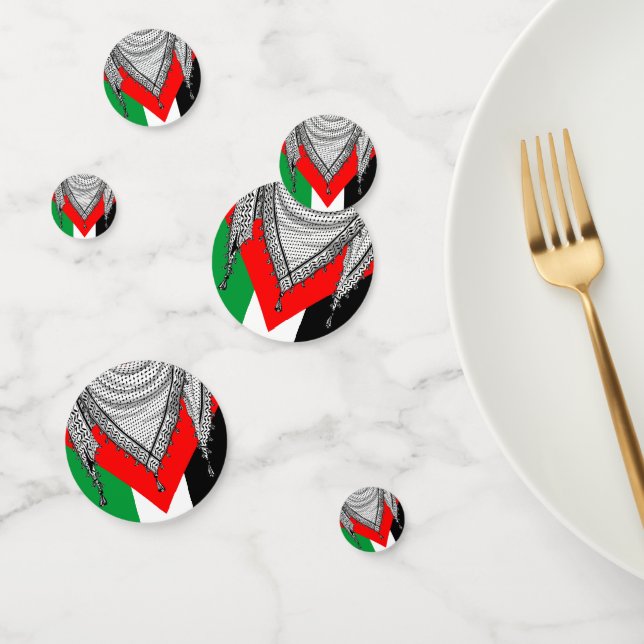 Confeti Keffiyeh palestino Scarf tejido tradicional (Grupo)