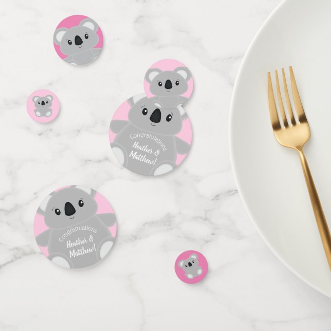 Confeti Koala Bear Baby Shower Chica (Grupo)