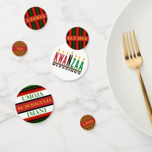 Confeti Kwanzaa Siete principios Nguzo Saba Holiday